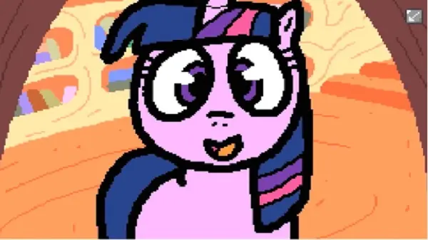 Banned From Equestria gameplay scene with Twilight in the community game build